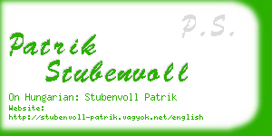 patrik stubenvoll business card